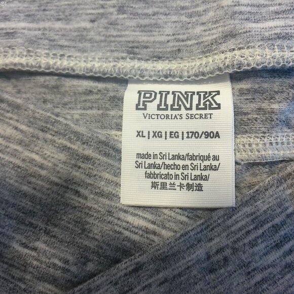 PINK BY VICTORIA SECRET Gray Heathered Criss Cross Waist Leggings XL - Picture 5 of 8
